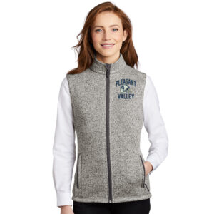 PV JR Football Port Authority Ladies Sweater Fleece Vest -Grey heather