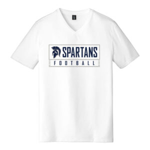 PV JR Football District Made Mens Perfect Tri V Neck Tee – White