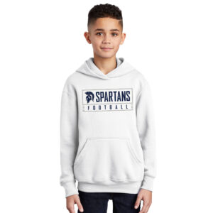 PV JR Football Youth Hooded Sweatshirt – White