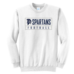 PV JR Football Unisex Core Fleece Crewneck Sweatshirt – White