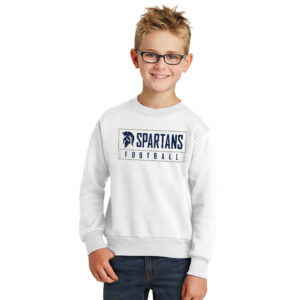 PV JR Football Youth Crewneck Sweatshirt – White