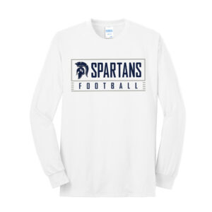 PV JR Football Unisex Cotton Long Sleeve Core Blend T Shirt – White
