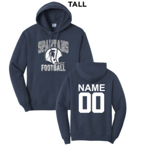 PV JR Football TALL Classic Pullover Hooded Sweatshirt – Navy
