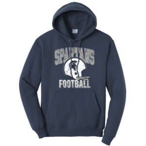 PV JR Football Unisex Classic Core weight Cozy Pullover Hooded Sweatshirt -Navy