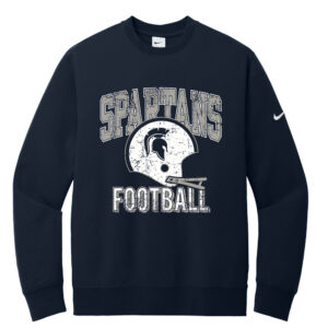 PV JR Football Nike Club Fleece Sleeve Swoosh Crew – Navy