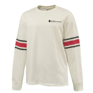 Plymouth Management Pennant HEAVYWEIGHT 8.0 oz. antique white cotton jerseyarchive-style printed sleeve -Red/Black Stripe