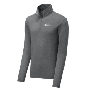 Plymouth Management Sport Tek Men PosiCharge Tri Blend Wicking 1/4 Zip Pullover-Dark Grey Heather