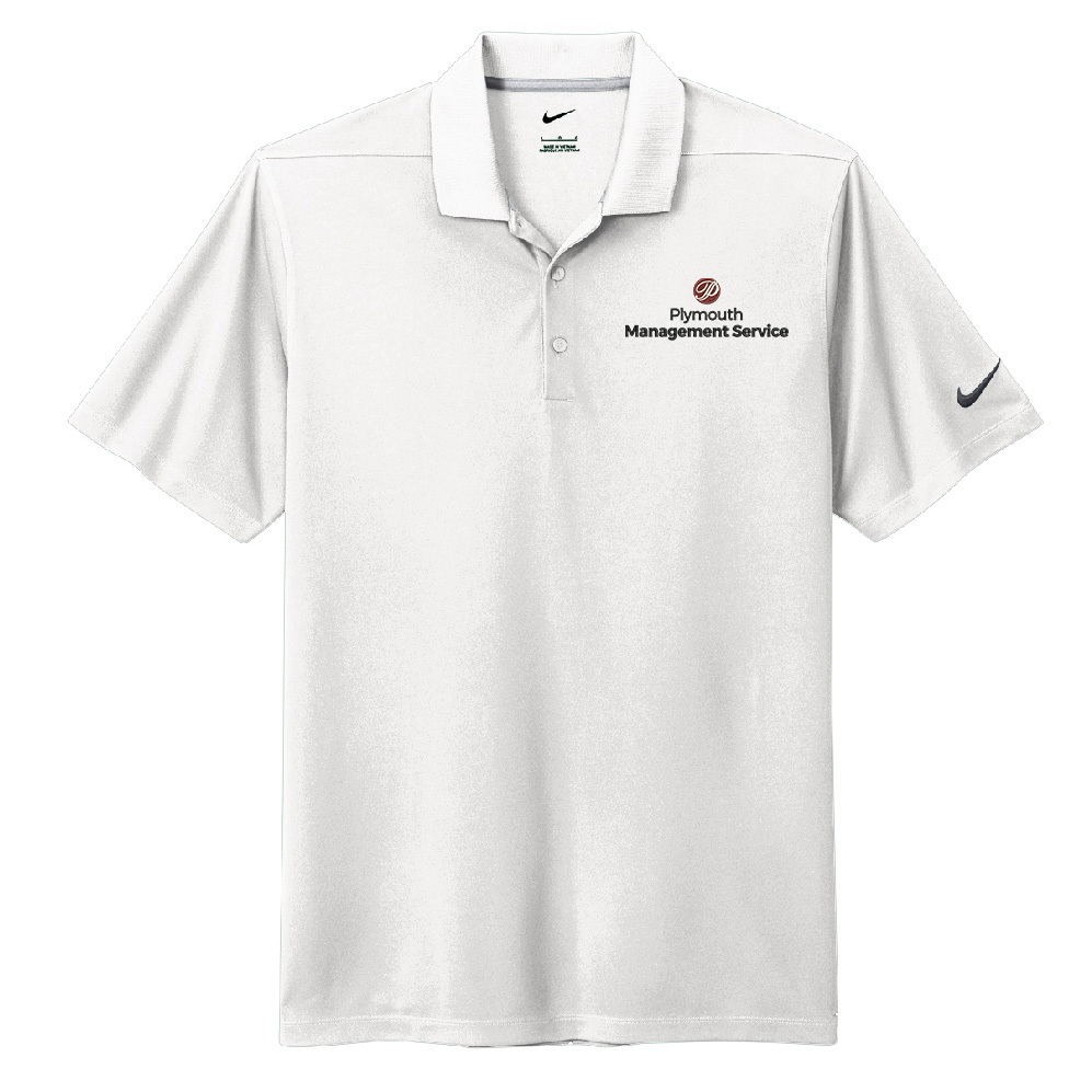 Plymouth Management Nike Dri Fit Men Micro Pique 2.0 Polo-White