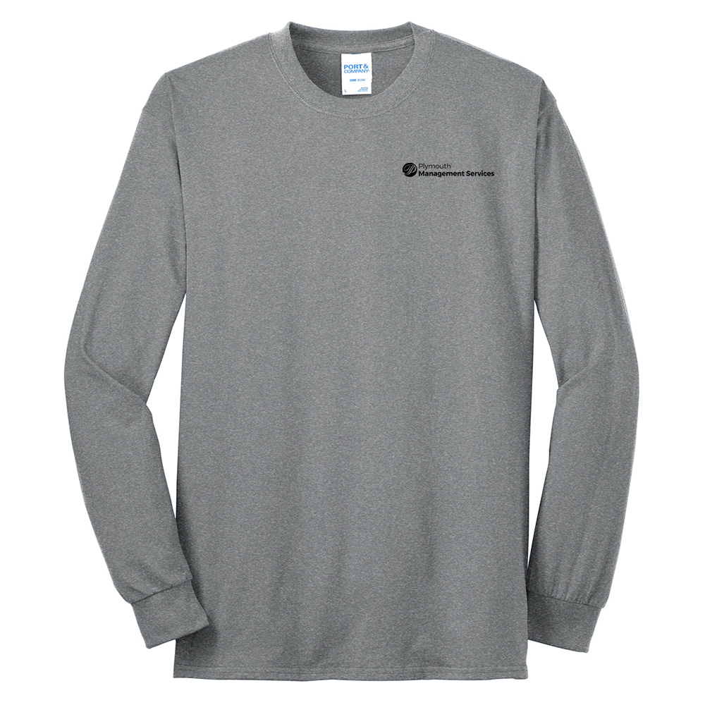 Plymouth Management Unisex Cotton Long Sleeve Tee-Athletic heather