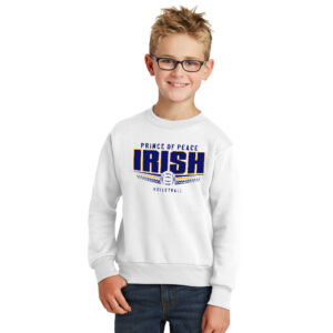 POP Youth Fleece Crewneck Sweatshirt-White