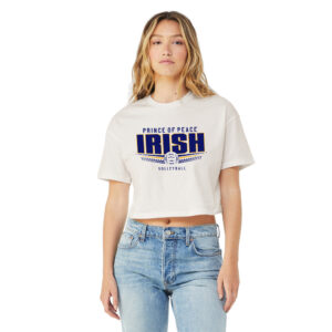 POP Bella and Canvas Women Jersey Crop Tee-Vintage White