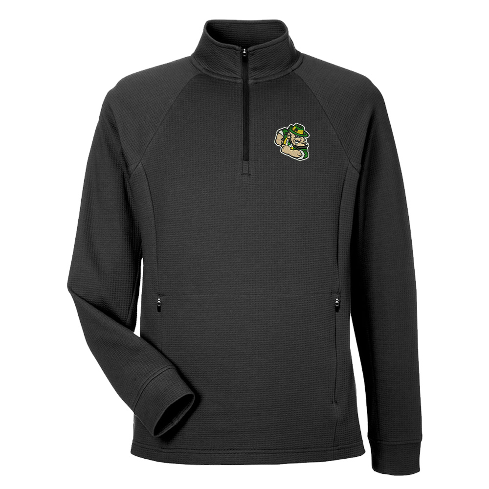 POP North End Men's Rhythm Waffle Quarter-Zip Pullover-Black