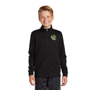 POP Sport-Tek  YOUTH Tricot Track Jacket-Black/White