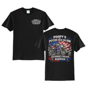 Poopys Veterans Ride Unisex Short Sleeve Tee-Black