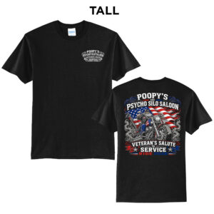 Poopys Veterans Ride Tall Cotton Short Sleeve Tee-Black