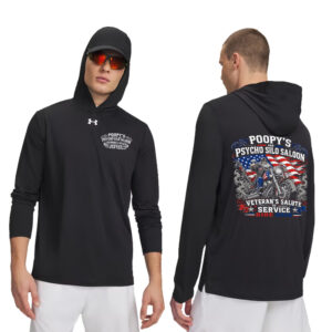 Poopys Veterans Ride Under Armour Mens Team Vanish Performance Hoodie-Black