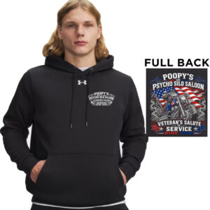 Poopys Veterans Ride Under Armour Men’s Team Icon Fleece Hoodie-Black