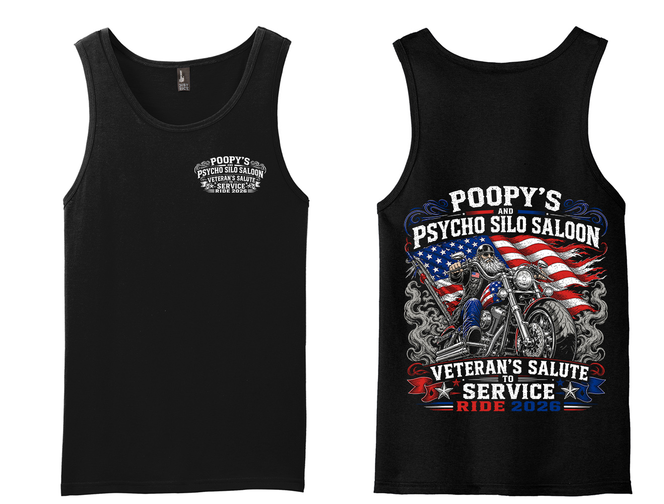 Poopys Veterans Ride District The Concert Men Tank-Black
