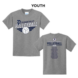 PV Volleyball Youth Short Sleeve Tee-Athletic Heather