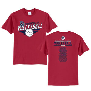 PV Volleyball Unisex Short Sleeve Tee-Red
