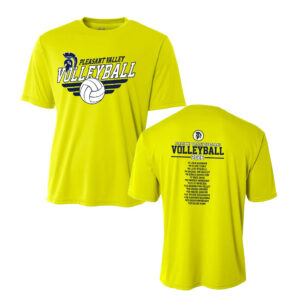 PV Volleyball Adult Cooling Performance Tshirt-Safety Yellow