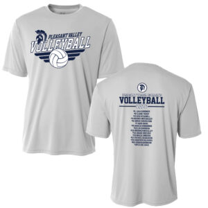 PV Volleyball Adult Cooling Performance Tshirt-Silver