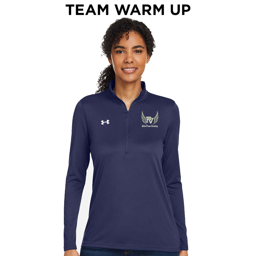 PV Girls CC Under Armour Long Sleeve Women's Team Tech 1/4 zip-Navy