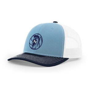 PV Volleyball Richardson Pro Crown Mesh Back Adjustable back cap Tri Color-Columbia Blue/White