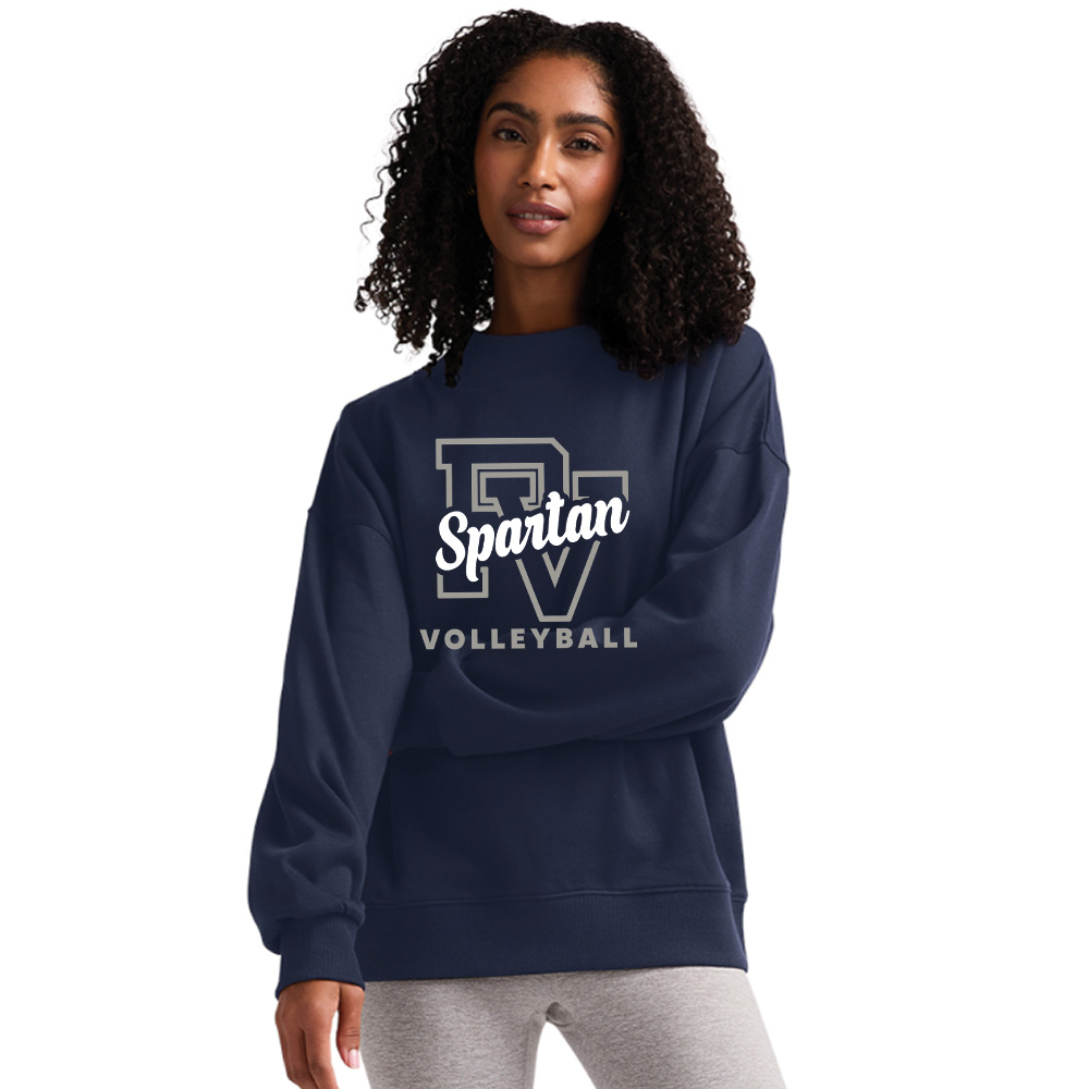 PV Volleyball Charles River Women's Willow Mock-Neck Sweatshirt-Navy
