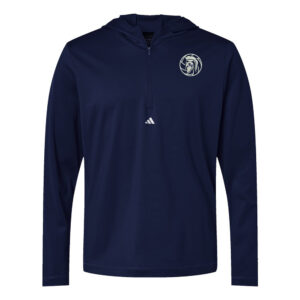 PV Volleyball adidas Men’s Lightweight Quarter-Zip Hooded Pullover-Collegiate Navy
