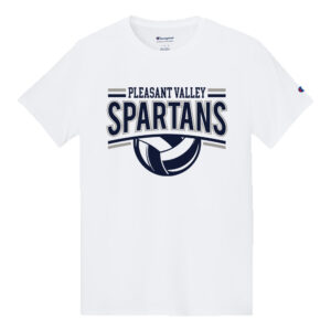 PV Volleyball Champion Cotton Unisex Tagless T Shirt – White