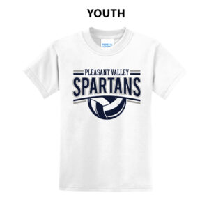 PV Volleyball Youth Short Sleeve T Shirt – White