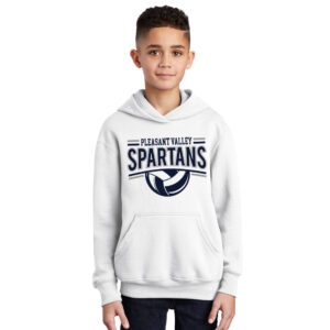 PV Volleyball Youth Hooded Sweatshirt – White