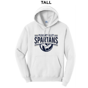 PV Volleyball TALL Classic Pullover Hooded Sweatshirt – White