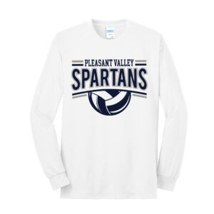 PV Volleyball Unisex Long Sleeve Core Blend T Shirt – White
