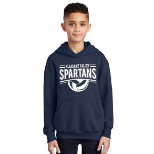 PV Volleyball  Youth Hooded Sweatshirt – Navy