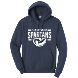 PV Volleyball Unisex Classic Core weight Cozy Pullover Hooded Sweatshirt – Navy