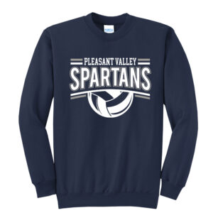 PV Volleyball Unisex Core Fleece Crewneck Sweatshirt – Navy
