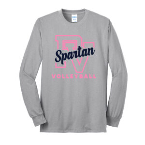 PV Volleyball Unisex Long Sleeve Cotton T Shirt – Ash