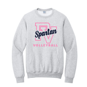 PV Volleyball Unisex Core Fleece Crewneck Pocket Sweatshirt – Ash