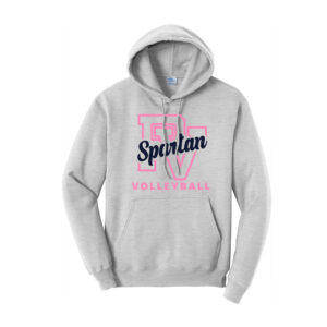 PV Volleyball Unisex Classic Core weight Cozy Pullover Hooded Sweatshirt – Ash