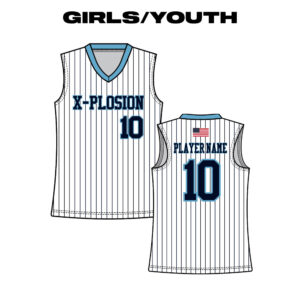 18. PV X-Plosion Sublimated Girls-Youth Modified Racerback Jersey-White-Pinstripe