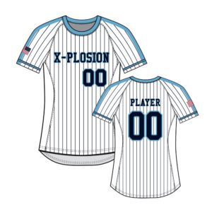 19. PV X-Plosion Sublimated Women’s Crew Neck Short Sleeve Jersey-White-Pinstripe