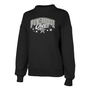 Powerhouse Cheer Charles River Women’s Willow Mock-Neck Sweatshirt-Black