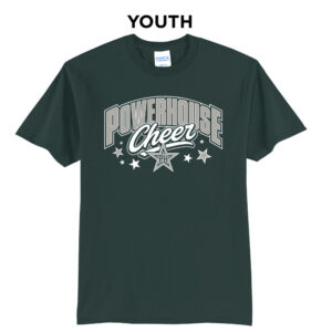 Powerhouse Cheer Youth Short Sleeve T Shirt – Dark Green