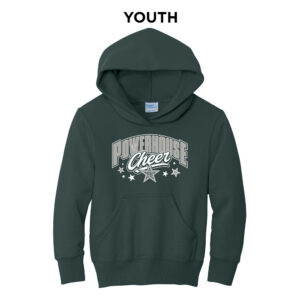 Powerhouse Cheer Youth Hooded Sweatshirt – Dark Green