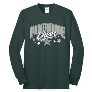 Powerhouse Cheer Unisex Long Sleeve Core Blend T Shirt -Dark Green