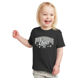 Powerhouse Cheer Toddler Rabbit Skins – Fine Jersey Toddler T-Shirt-Black