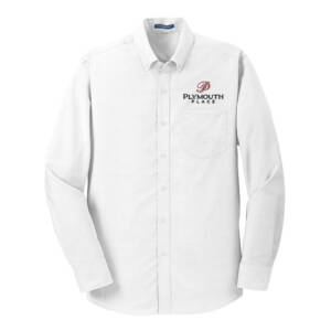 Plymouth Place Port Authority SuperPro Oxford Shirt Men-White