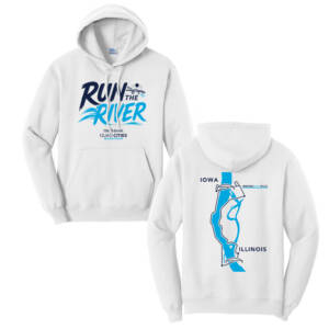 QC Half Marathon Unisex Fleece Hooded Sweatshirt-White